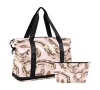 Bolsa de viaje para fin de semana, bolsa de gimnasio para viajes en avión, 2 unidades, Sweet Snake Peach Simple