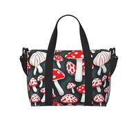 Bolsa de viaje para fin de semana, bolsa de mano, bolsa deportiva para gimnasio, para mujeres y hombres, estampado de hongos rojos y blancos