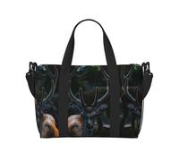Bolsa de viaje para fin de semana con estampado de cuernos de ciervo para exteriores, para adultos, adecuada para viajes, camping, picnics
