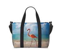 Bolsa de viaje para fin de semana con estampado de flamencos rosas para adultos, adecuada para viajes, camping, picnics
