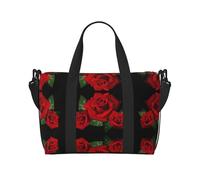 Bolsa de viaje para fin de semana con estampado de rosas góticas, para adultos, adecuada para viajes, camping, picnics