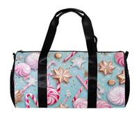 Bolsa de viaje para fin de semana, pequeña bolsa de gimnasio, diseño de dibujos animados de caramelos, color rosa