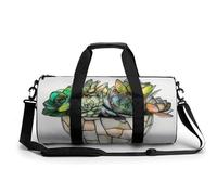 Bolsa de viaje para gimnasio con diseño de suculentas en maceta blanca, para mujeres y hombres, bolsa de lona cilíndrica, bolsa deportiva de entrenamiento con correa para el hombro
