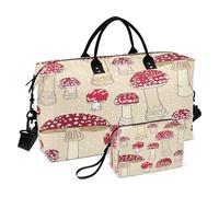 Bolsa de viaje para gimnasio, diseño de hongos rojos, para mujeres y hombres, para fin de semana, multicolor