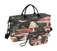 Bolsa de viaje para gimnasio, diseño de hongos rojos, para mujeres y hombres, para fin de semana, multicolor