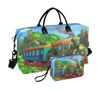 Bolsa de viaje para gimnasio, diseño de locomotora de dibujos animados, para mujeres y hombres, multicolor