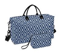 Bolsa de viaje para gimnasio, impermeable, grande, con correa ajustable, para deportes, viajes, abstracto, zigzag, azul marino, Abstracto ZigZag Azul Marino, 1 Size