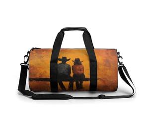 Bolsa de viaje para gimnasio o gimnasio con correa para el hombro, diseño de pareja y vaquera