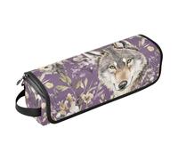 Bolsa de viaje para herramientas de pelo caliente con almohadilla resistente al calor, funda de transporte de doble capa para planchas planas, alisadores, rizadores, bolsa de viaje púrpura Sweet Wolf