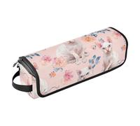 Bolsa de viaje para herramientas de pelo caliente y alfombrilla resistente al calor, impermeable, para rizadores, rizadores, secador de pelo, lindo accesorio de viaje Devon Rex Cats Blush