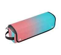 Bolsa de viaje para herramientas para el cabello con alfombrilla extraíble resistente al calor, funda de transporte portátil para planchas planas, alisadores, rizadores, bolsa de viaje turquesa coral