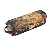 Bolsa de viaje para herramientas para el cabello, con alfombrilla resistente al calor, impermeable, para planchas planas, alisadores, rizadores, Hearthside Feline Siesta: Cozy Cats by The Fire