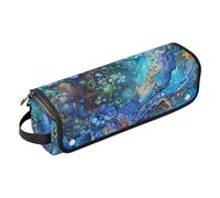 Bolsa de viaje para herramientas para el cabello con alfombrilla resistente al calor, organizador impermeable para planchas planas, alisadores, rizadores, accesorio de viaje estilo láser azul