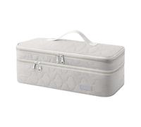 Bolsa de viaje para herramientas para el cabello con compartimentos - Organizador impermeable para secador de y rizador | Bolsa de viaje resistente al calor con asa y bolsillos, perfecta para vac