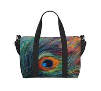 Bolsa de viaje para hombre, bolsa de gimnasio, bolsa de equipaje de pavo real de colores con correa para el hombro, bolsa de gimnasio grande para mujer, bolsa de viaje para fin de semana, bolsa de