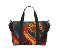 Bolsa de viaje para hombre, bolsa de gimnasio, bolsa de equipaje Dragon King in Fire con correa para el hombro, bolsa de gimnasio grande para mujer, bolsa de fin de semana, bolsa de transporte