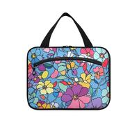 Bolsa de viaje para hombre con gancho para colgar en primavera, diseño floral, bolsa de aseo expandible para accesorios de viaje, cruceros, bolso Viajero para mujer, Primavera floral colorida, L
