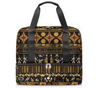 Bolsa de viaje para hombres, mujeres, niñas, niños, 21 L, bolsa de fin de semana, bolsa de deporte separada, bolsa deportiva para gimnasio, viajes, fin de semana, estampado antiguo de Egipto, color,