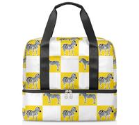 Bolsa de viaje para hombres, mujeres, niñas, niños, 21 litros, bolsa de fin de semana, bolsa de deporte separada, bolsa deportiva para gimnasio, viajes, bolsa de fin de semana, lindo animal cebra,