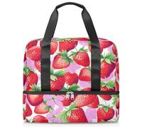 Bolsa de viaje para hombres, mujeres, niñas, niños, 21 litros, bolsa de fin de semana, bolsa de deporte separada, bolsa de gimnasio, viajes, bolsa de fin de semana, linda flor fresa, color, 21L, Bolsa