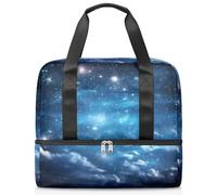 Bolsa de viaje para hombres, mujeres, niñas, niños, 21 litros, bolsa de fin de semana, bolsa de deporte separada, bolsa deportiva para gimnasio, viajes, fin de semana, universo, galaxia, noche, color,