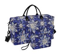 Bolsa de viaje para la noche, bolsa de mano para gimnasio, deportes, bolsa de aseo para viajes en avión, gran capacidad, azul rey (Stars Glittering Royal Blue)