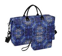 Bolsa de viaje para llevar durante la noche, bolsa de transporte y equipaje, bolsa deportiva para gimnasio con correa ajustable para viajes, plegable, azul rey (Stars Glittering Royal Blue)