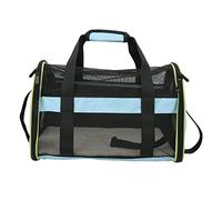 Bolsa de Viaje para Mascotas, transportín para Gatos y Perros, transportín Plegable de Nailon 600D con Correa de Hombro Ajustable, Entrada con Cremallera Lateral, ventilación de ma (Azul Claro)