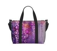 Bolsa de viaje para mujer, bolsa de viaje grande para fin de semana, bolsa de viaje para hombre, bolsa de gimnasio deportiva para hombres, bolsa de equipaje abstracta de flores llorando púrpura para