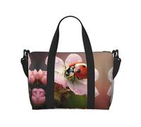 Bolsa de viaje para mujer con diseño de mariquita, bolsa de mano grande para fin de semana, bolsa de entrenamiento para gimnasio, bolsa de hospital para mamá, Black, Talla única