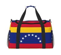 Bolsa de viaje para mujer con estampado de bandera de Venezuela, para fin de semana, para llevar al gimnasio, equipaje de viaje, Negro -, Talla única