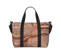 Bolsa de viaje para mujer con purpurina de oro rosa, bolsa de mano grande para fin de semana, bolsa de entrenamiento para gimnasio, bolsa de hospital para mamá, Black, Talla única