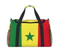 Bolsa de viaje para mujer, diseño de bandera de Senegal, para fin de semana, para llevar al gimnasio, equipaje de viaje, Negro -, Talla única