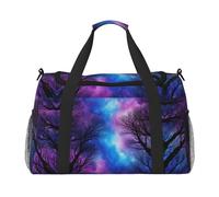 Bolsa de viaje para mujer, diseño de cielo estrellado, con estampado profundo, para fin de semana, para gimnasio, equipaje, Negro -, Talla única