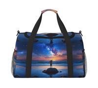 Bolsa de viaje para mujer, diseño de cielo estrellado, con estampado profundo, para fin de semana, para gimnasio, equipaje, Negro -, Talla única