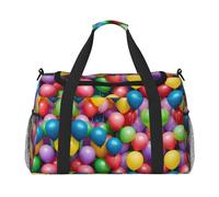 Bolsa de viaje para mujer, diseño de globos coloridos, color azul y cielo azul, Negro -, Talla única