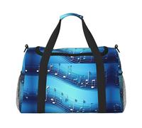 Bolsa de viaje para mujer, diseño de notas musicales, color azul cielo, Negro -, Talla única