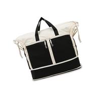 Bolsa de viaje para mujer, fitness, fin de semana, entrenamiento nocturno con separación seca y húmeda, equipaje de hospital, gimnasio con separación seca y húmeda, Matc blanco y negro, Mass Beauty