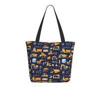 Bolsa de viaje para mujer, para el trabajo, ligera, moderna, con estampado de bulldozer, para hombro, enfermera, playa, bolso grande con cremallera