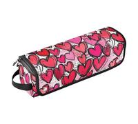 Bolsa de viaje para mujeres con alfombrilla extraíble resistente al calor, organizador portátil de herramientas de peinado para planchas planas, alisadores, rizadores, amor, rojo, arte de garabatos