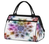 Bolsa de viaje para mujeres, hombres, niños, niñas, arte, plumas de pavo real, mandala, fin de semana, bolsas de noche de 24 L, bolsa de cabina para deportes, gimnasio, yoga, color, 24 L, Organizador