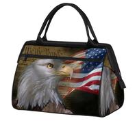 Bolsa de viaje para mujeres, hombres, niños, niñas, constitución de águila con bandera americana, bolsas de fin de semana, bolsas de noche de 24 L, bolsa de cabina para deportes, gimnasio, yoga,
