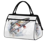 Bolsa de viaje para mujeres, hombres, niños y niñas, animales del océano, salmón, pescado, fin de semana, bolsas de 24 L, bolsa de cabina para deportes, gimnasio, yoga, color, 24 L, Organizador de