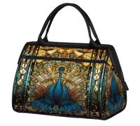 Bolsa de viaje para mujeres, hombres, niños y niñas, bolsas étnicas de pavo real para fin de semana, 24 L, bolsa de cabina para deportes, gimnasio, yoga, color, 24 L, Organizador de bolsas