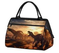 Bolsa de viaje para mujeres, hombres, niños y niñas, diseño de dinosaurio del bosque antiguo, bolsas de fin de semana, bolsas de noche de 24 L, bolsa de cabina para deportes, gimnasio, yoga, color, 24