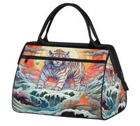 Bolsa de viaje para mujeres, hombres, niños y niñas, estampado de tigre mítico, bolsas de fin de semana, 24 L, bolsa de cabina para deportes, gimnasio, yoga, color, 24 L, Organizador de bolsas