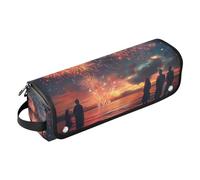 Bolsa de viaje para mujeres y alfombrilla resistente al calor con cremallera extraíble para peinar el cabello, organizador para alisadores, rizadores, secador de pelo, mirada costera de fuegos