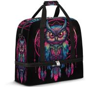 Bolsa de viaje para mujeres y hombres, diseño étnico de búho, atrapasueños, fin de semana, bolsas plegables para la noche, bolsa de 47 L para deportes, gimnasio, yoga, color, 47L, Organizador de