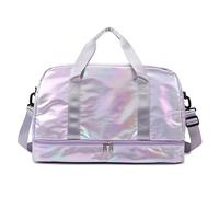 Bolsa de viaje para mujeres y niñas, bolsa de deporte de gran capacidad, bolsa de gimnasio, bolsa de yoga, bolsa de equipaje, bolsa de hombro con asa superior, Morado nacarado