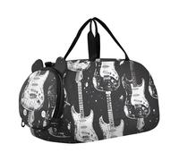 Bolsa de viaje para niñas con polillas y hongos, bolsa de lona para fin de semana, para bailar, para niños, Guitarras negras, Classic